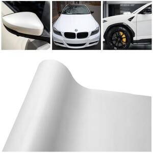 자동차 액세서리 용 흰색 무광택 비닐 랩 필름 바이크 오토바이 자체 접착 차량 바디 매트 공기 방출 채널
