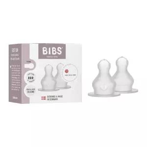 BIBS 젖병 젖꼭지 2팩. 배앓이 방지. Bibs 아기 젖병용 추가 젖꼭지. 둥근 젖꼭지. - 실리콘, 빠른 흐름