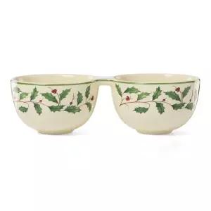 Lenox 898270 홀리데이 더블 딥 볼, 크리스마스 접시, 축제 서빙웨어