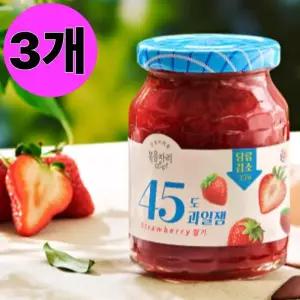 복음자리 45도 과일잼 딸기잼 350g 3개 저당 딸기라떼