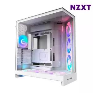 NZXT PC케이스 미들타워 RGB 조명 H9 FLOW PLUS V2 화이트