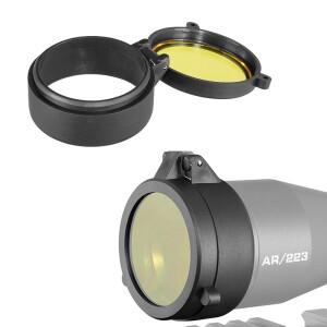 소총 범위 렌즈 커버 플립 오픈 시력 보호 직경 30-69mm 구경 사냥 Riflescopes 야간 투시경 액세서리
