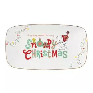 Lenox 896636 스누피 크리스마스 전채 Doeuvres 트레이