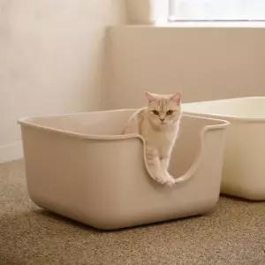 강집사 반려묘 화장실 대형 초대형 스퀘어 슈퍼코팅 4중케어 1개 스퀘어-베이지