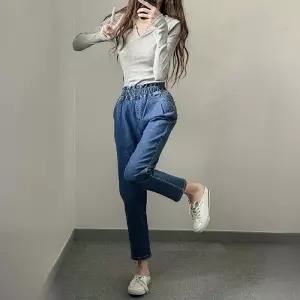 빅사이즈 603 반하이웨스트배기팬츠 DLOP102