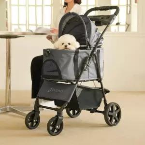 플리다스 반려견 유모차 저상형 개모차 외출 용품 실속 일체 고급형 강아지 유모차 실