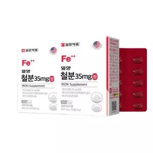 일양약품 철분 35 mg정 500mg 30정2개 - 비헴철 철분제 푸르마르산제일철