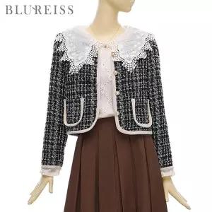 포커스 라인배색트위드V넥가디건_PBBF4S1KC4511