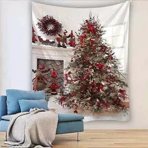 크리스마스 벽화현수막 화이트트리 대형 130x150 파티-WD40BD8
