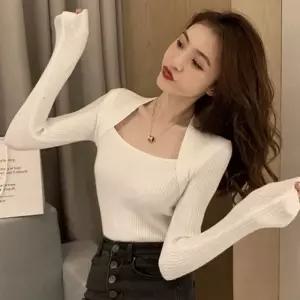 니트티 볼레로소매 라운드니트 골지니트 터틀 여성니트 봄가을