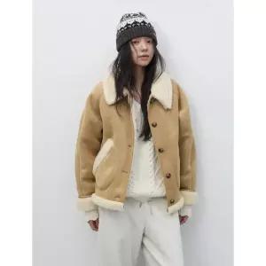 브랜드정품 제너럴 아이디어 WOMAN 시어링 카라 무스탕 코트 BEIGE WBE4L10525 357496