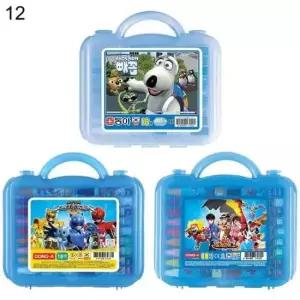 [문구/오피스] 크레파스 18색 남아용 파랑 캐릭터랜덤 12세트