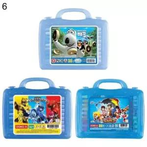 [문구/오피스] 크레파스 36색 남아용 파랑 캐릭터랜덤 6세트