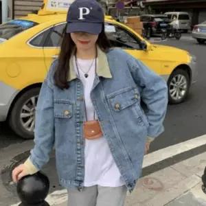 청자켓 여성 미니 청 데님 자켓 반팔 캉캉