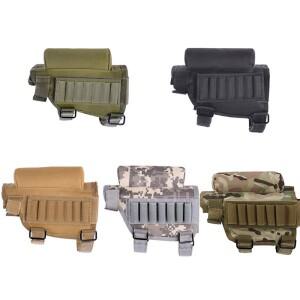 라이플 스톡 버트 백 서바이벌 파우치 탄약 저장용 다기능 매거진 리로드 억제기 샷건 쉘 홀더
