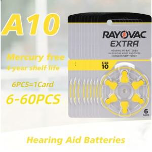 레이오박 엑스트라 A10 10A PR70 보청기 배터리 6-60개입 디지털 장시간 지속력 & 안정적인 1.4V 아연-공기