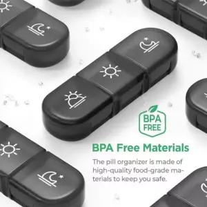 알약통 휴대용 약통 알약 케이스 미니 요일별 블랙