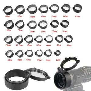 퀵플립 업 스코프 클리어 렌즈 커버 30-69mm 직경 전술 용 보호 캡 시력 망원경 방진