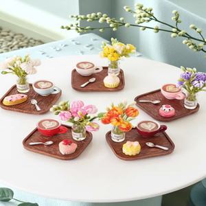 메모리블룸 납골당꾸미기 꽃병 미니어쳐 플라워 커피 케이크 세트 소품 5종