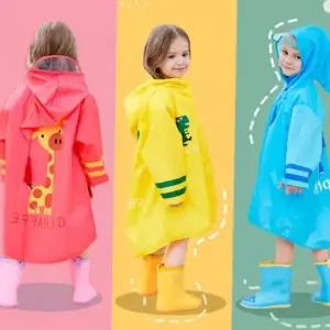동물 캐릭터 아동 우의 후드 판초 레인코트 유아 남녀공용 비옷 유치원 외출용
