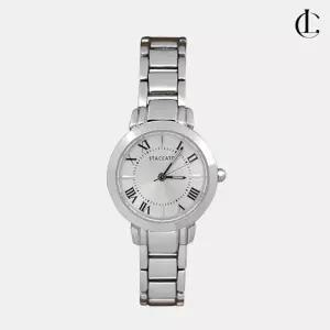 엘케이트 여자 포멀 실버 메탈 밴드 시계 라운드 다이얼 원형 아날로그 손목시계 LMY012