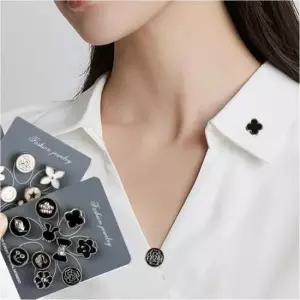 코사지 오픈 방지 뱃지 브로치 패션 단추 10p 세트