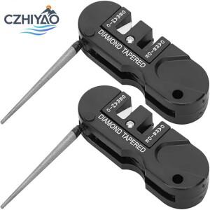 CZHIYAO 서바이벌 샤프너 도구 야외 사냥용 칼 경질 합금 세라믹 스톤 포함 컴팩트하고 가벼운 다용도 콘형