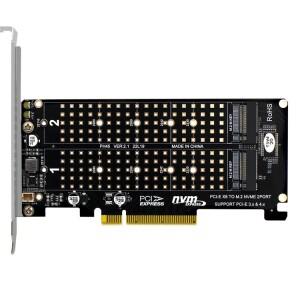 PCI-E X8 이중 디스크 RAID 카드 NVME M.2 M 키 SSD 확장 어댑터 듀얼  A002