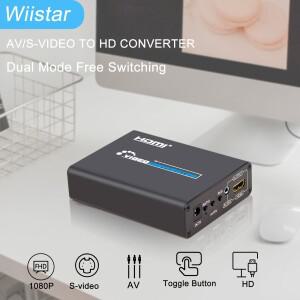 Wiistar AV+S-VIDEO-HDMI 변환기 오디오 출력 및 화면 비율 스위치 DVD/PS2/WII/XBOX360용 1080P/720P HD