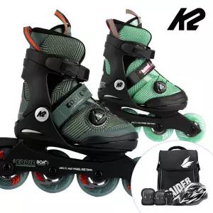 K2 인라인 스케이트 에디 루미 보아+가방+헬멧+보호대 아동 어린이 유아 인라인스케이트 신발항균건조기 휠