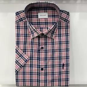 [예작]예작 21S/S 네이비 체크 일반핏 반팔셔츠 YJ1MBR464_SC