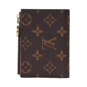 [중고명품] 브라운  핑크 PVC 모노그램 리사 여성 반지갑 M25692