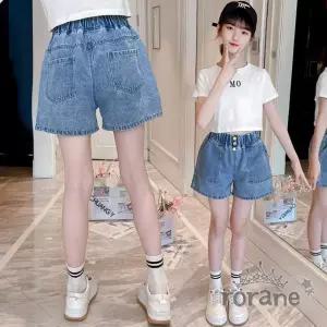 방송댄스복 주니어 청 반바지 여아 초등 바지