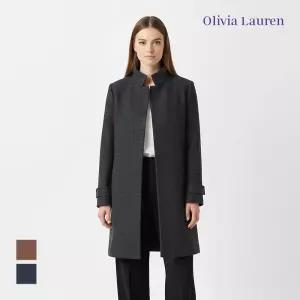 [올리비아로렌] 밴드넥 심플 체크코트_VOCEAWW9441