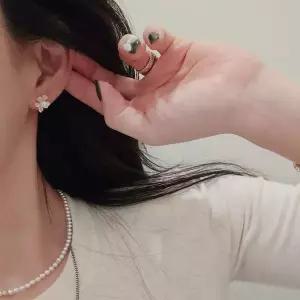 S5003 여성 진주꽃 귀걸이 여성스러운 이어링 데일리 은귀걸이