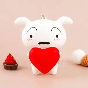 짱구 흰둥이 말랑 폭닥 하트 스퀴시 캐릭터 장난감 인형 C1-234694