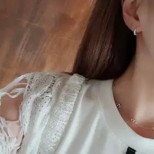 SE195 여성 육각 원터치 실버 이어링 미니 심플 은귀걸이 (실버 925)