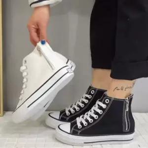 인기상품 클래식 여성 데일리 속굽 통굽 6cm 하이탑 캔버스화 [WFJBBIW_260320]