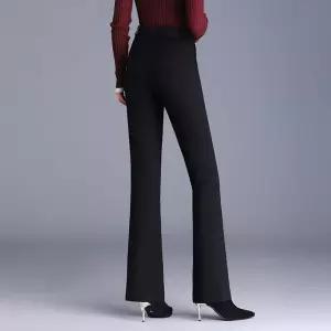 여성용 팬츠 실크 면 겨울 하이웨스트 트렌디 정장 따뜻해 보이는 플레어 볼록볼록 아이템 HT4