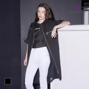 [비비올리비아] 메쉬배색포인트롱점퍼_VVCCL5M4281