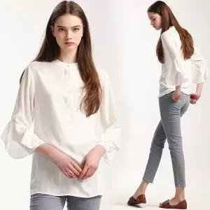 [하프클럽/르오트]마카롱 베스트 블라우스-사이즈5588다양