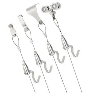 3PCS S자형 후크 갤러리 벽걸이 시스템용 미술 전시회 그림 레일 이미지 디스플레이 액세서리