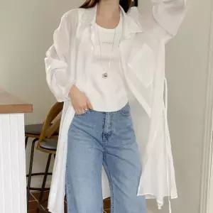 [하프클럽/] 바니옆트임리본롱남방 RDU464M603 빅사이즈