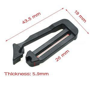 한쪽 열림 퀵드로우 트라이글라이드 슬라이더 조정 버클 웨빙 스트랩용 3D 부착 가방 블랙 크기 1 인치 (26