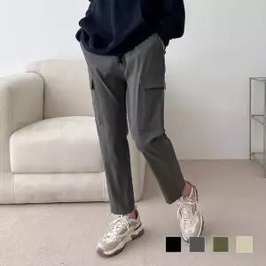 올데이 액티브 조거 스판 카고 일자 바지