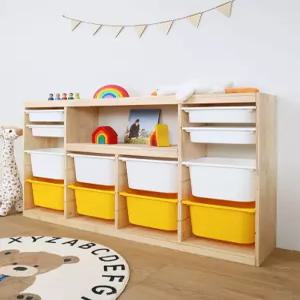 낮은교구장 원목 장난감 수납장 트임 정리장 스케치북장 보관 수납함