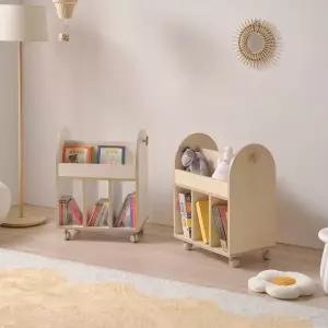 [인터데코](착불) 정리습관 길러주는 아이방 책수납 북카트 트롤리 P0000CEI