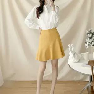 여성 하이웨이스트 플레어 와플 빅사이즈 봄 미니 스커트