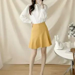 [하프클럽/]여성 하이웨이스트 플레어 와플 빅사이즈 봄 미니 스커트