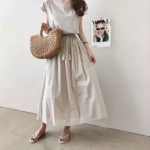 민소매코튼허리여름롱원피스스트링